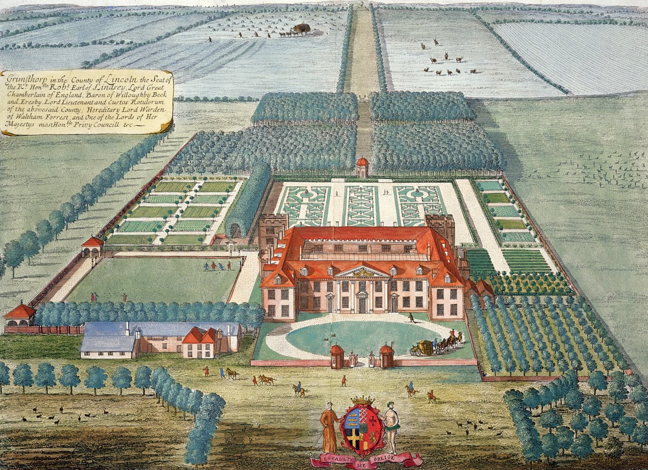 Grimsthorp in the County of Lincoln, Engraved by Johannes Kip by Leonard Knyff