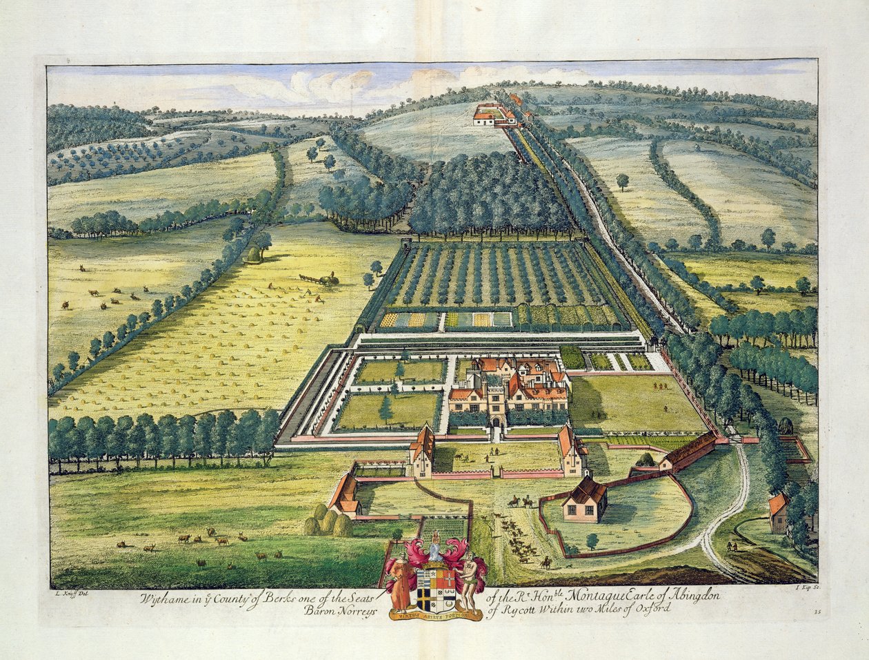 Wytham in the county of Berkshire engraved by Johannes Kip by Leonard Knyff