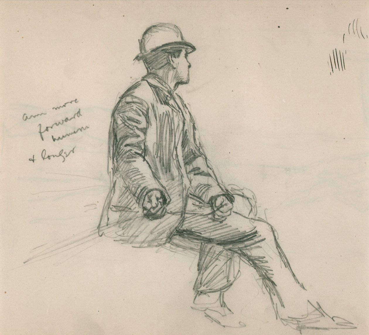 Study of man fishing by Leonard Leslie Brooke