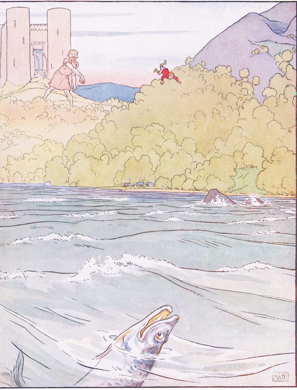 The Monster Threw Tom Far Away into the Sea by Leonard Leslie Brooke