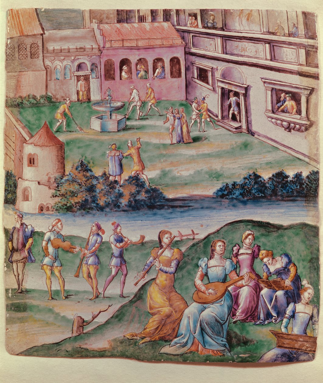 Concert in the Courtyard of a Chateau by Leonard Limousin