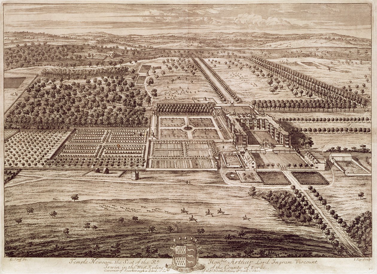Prospect of Temple Newsam House from the East (engraved by Jan Kip) by Leonard (after) Knyff