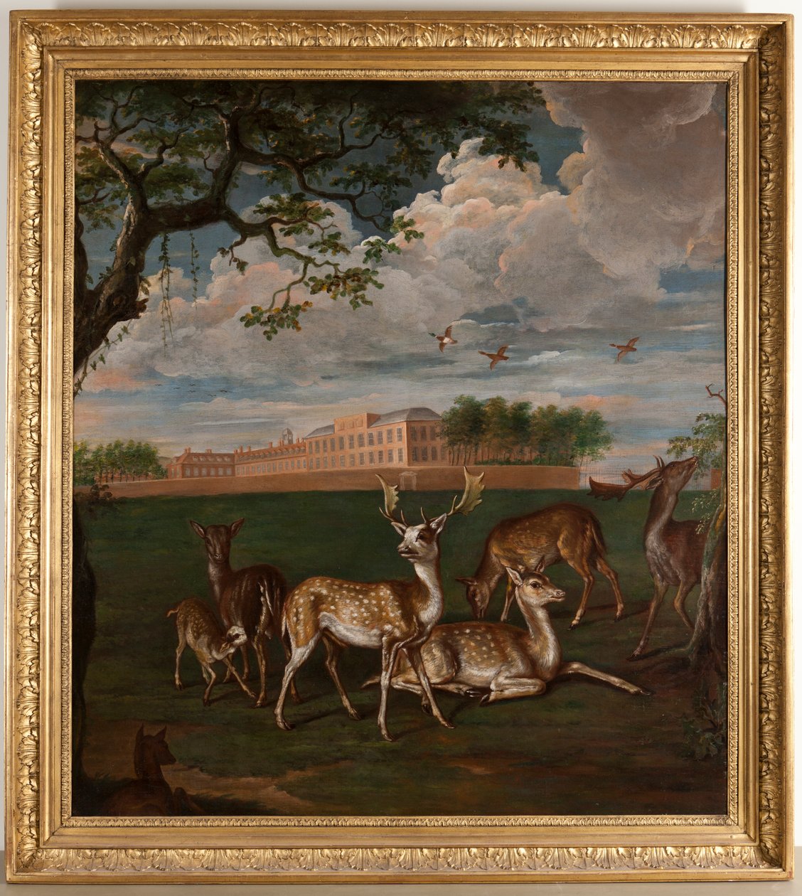 Fallow deer in Hyde Park by Leonard (style of) Knyff