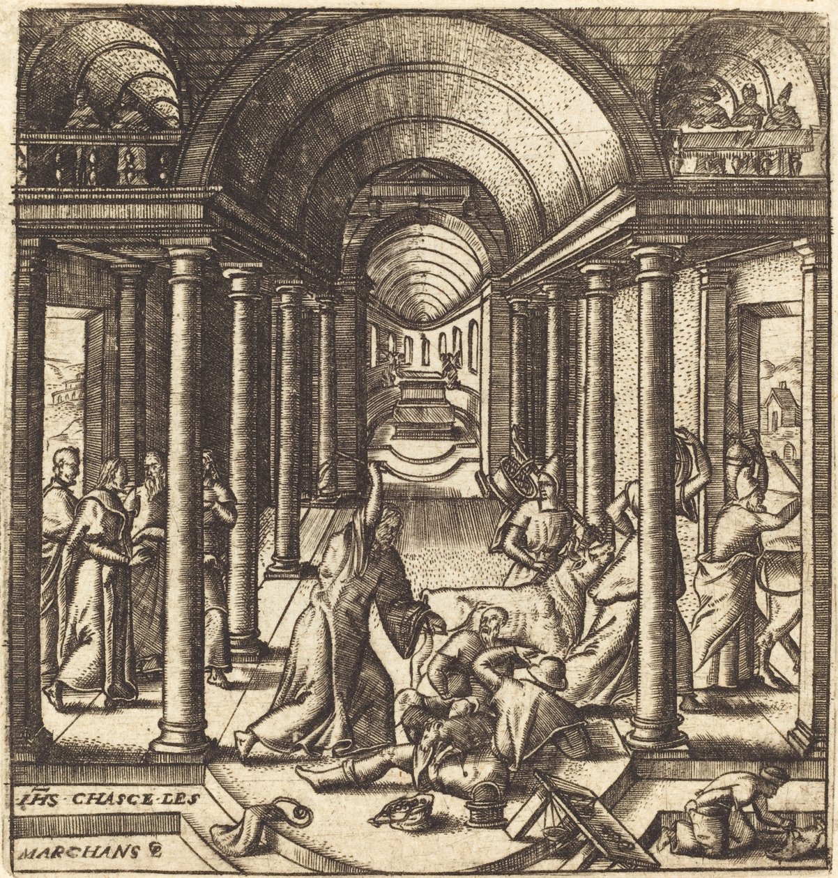 Christ Driving the Money Changers from the Temple by Leonard Gaultier