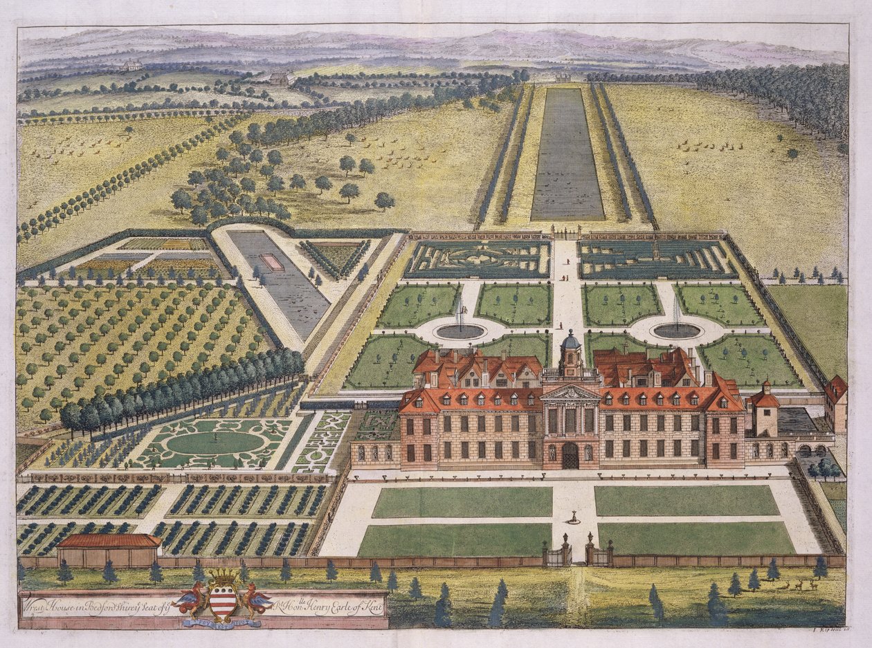 Wrest House in Bedfordshire, engraved by Johannes Kip by Leonard Knyff