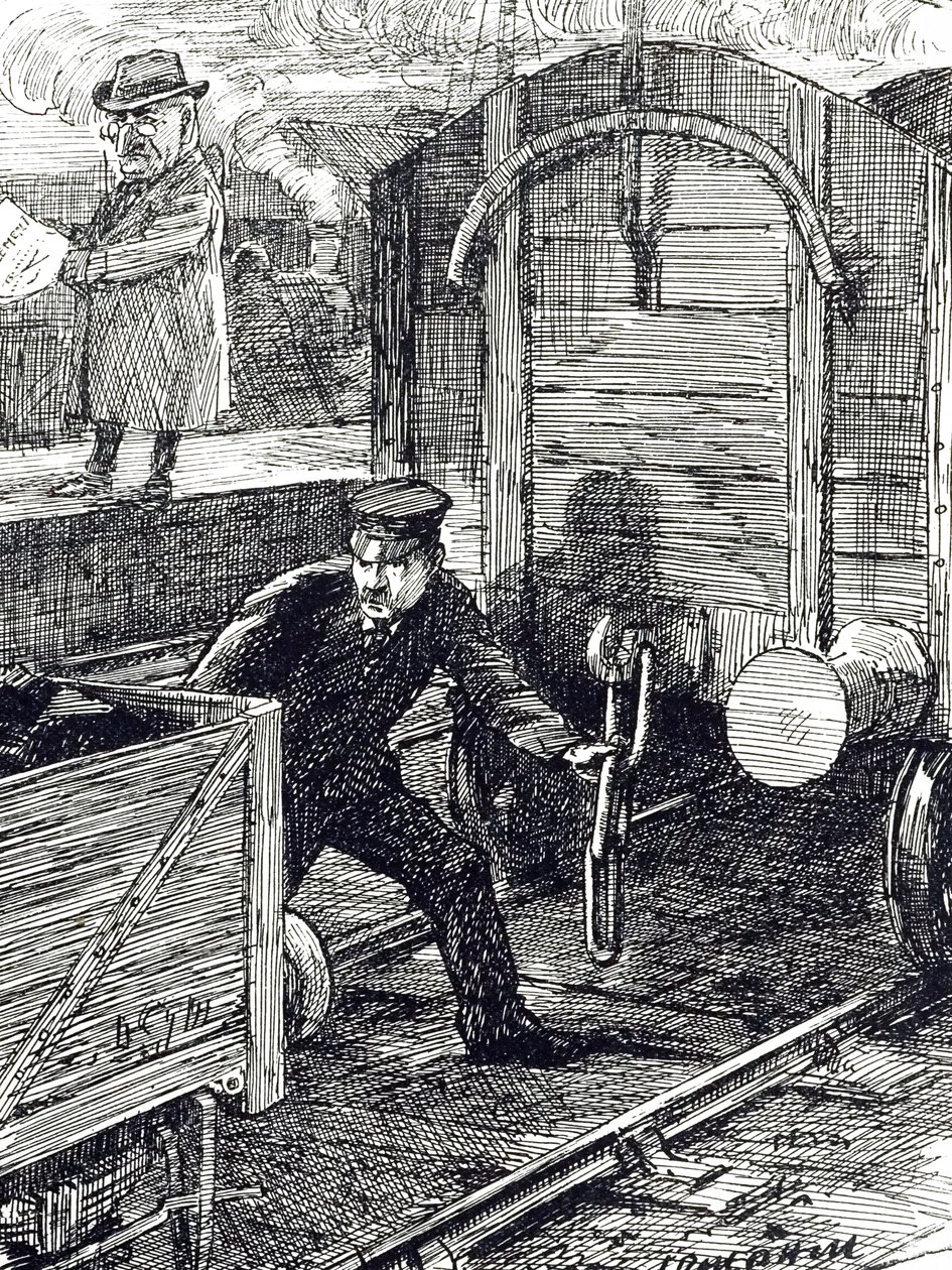 A Cartoon Commenting on Railway Worker