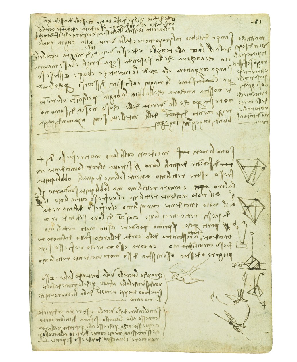 Codex on the Flight of Birds, Folio 11 Recto by Leonardo da Vinci
