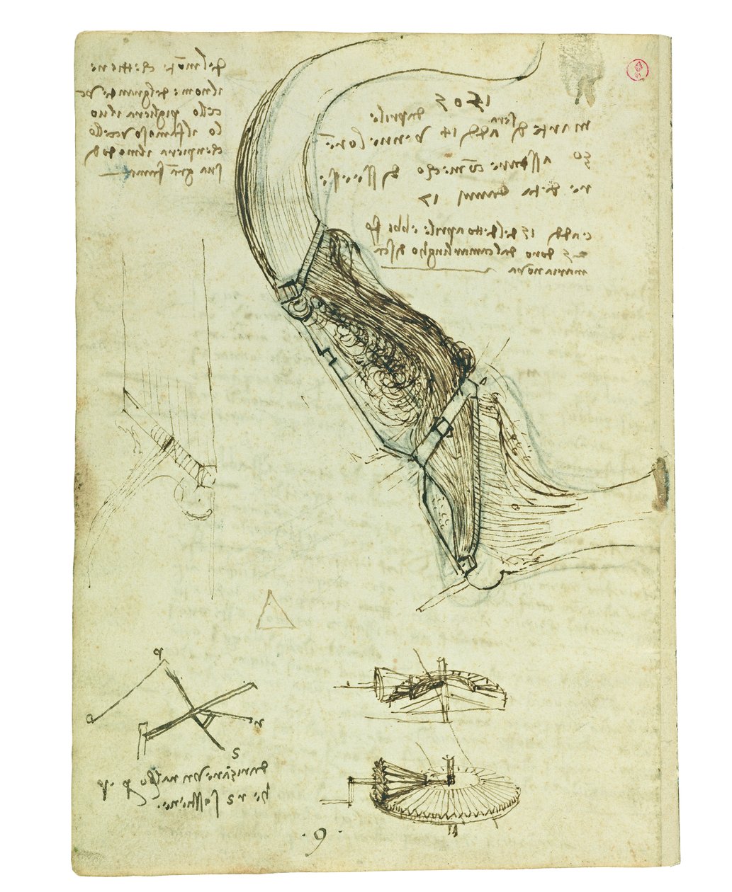 Codex on the Flight of Birds, Folio 18 Verso by Leonardo da Vinci