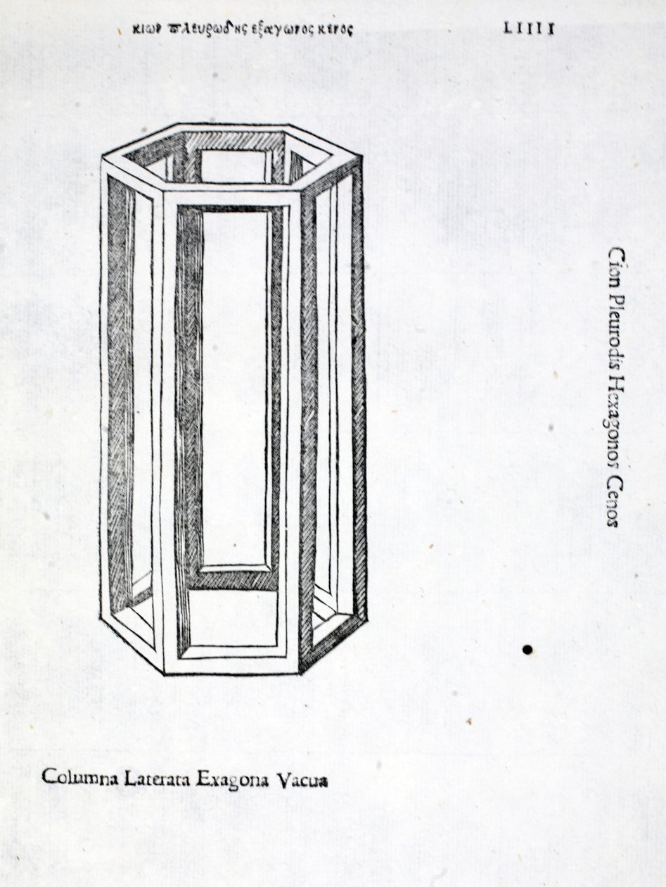 Columna Laterata Exagona Vacua, Illustration from 'Divina Proportione ...
