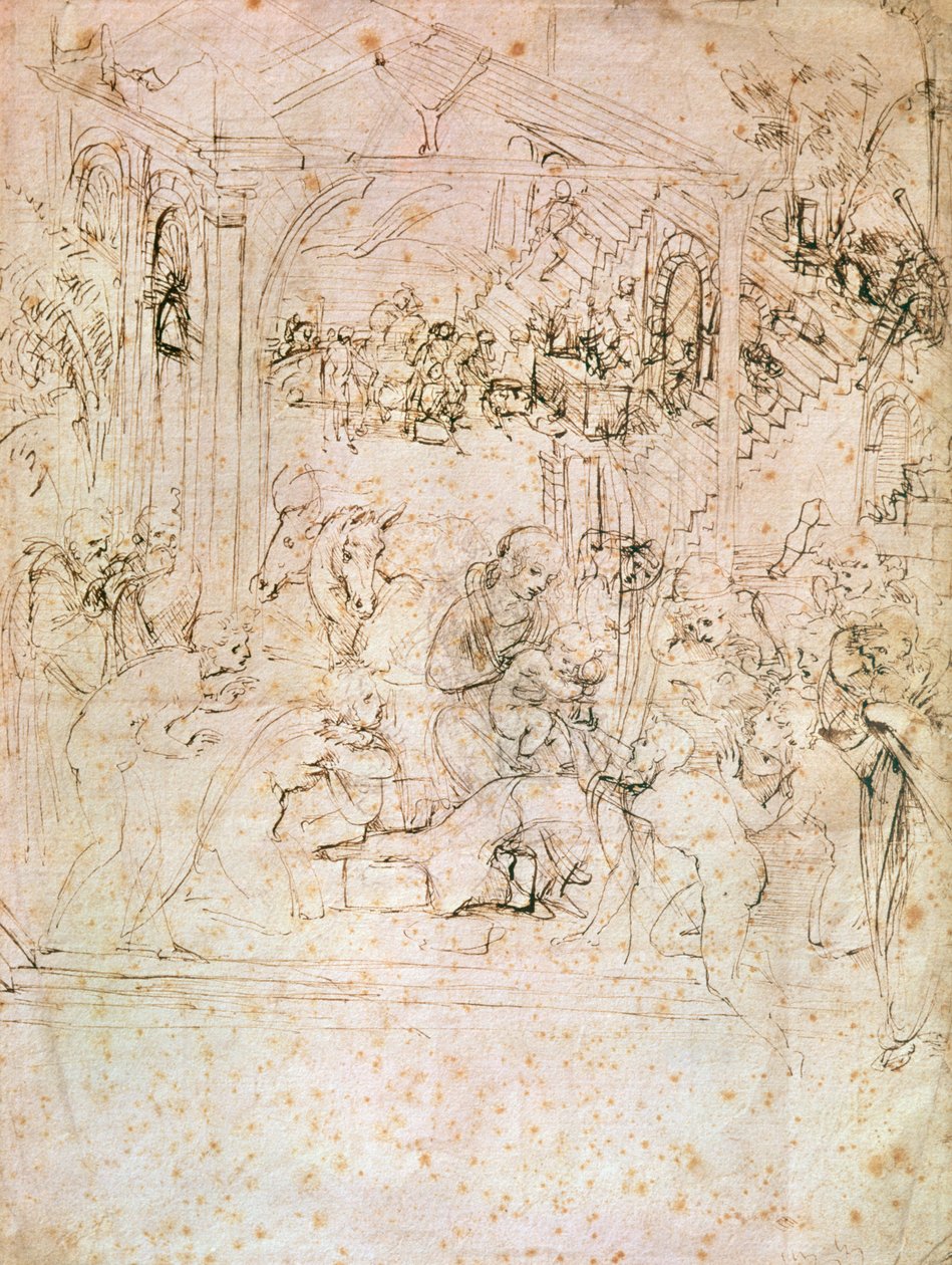 Composition Sketch for The Adoration of the Magi, 1481 by Leonardo da Vinci
