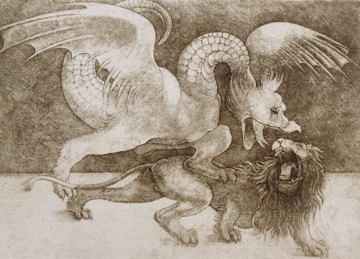 Fight Between a Dragon and a Lion by Leonardo da Vinci