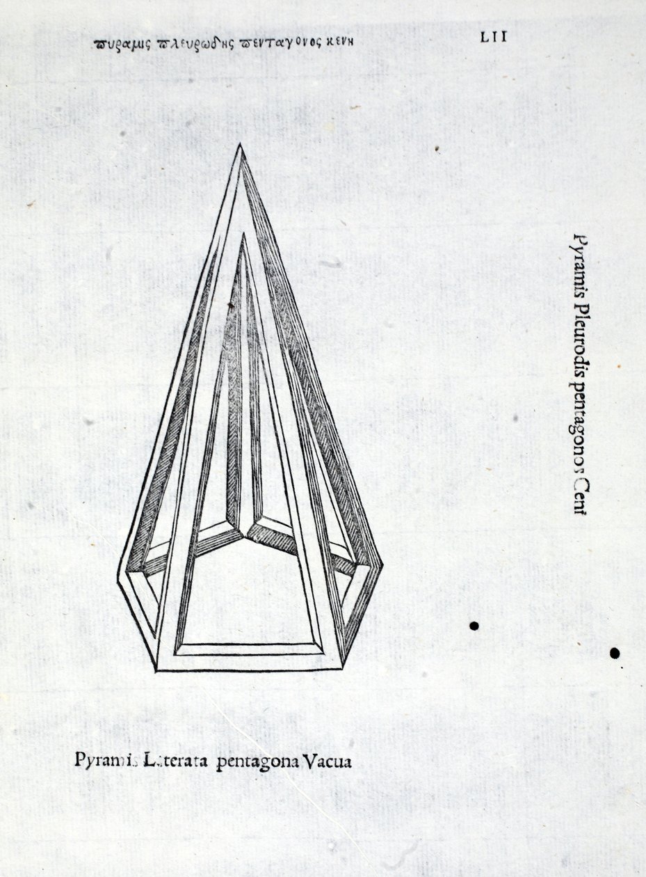 Pyramis laterata pentagona vacua, illustration from 'Divine Proportion ...