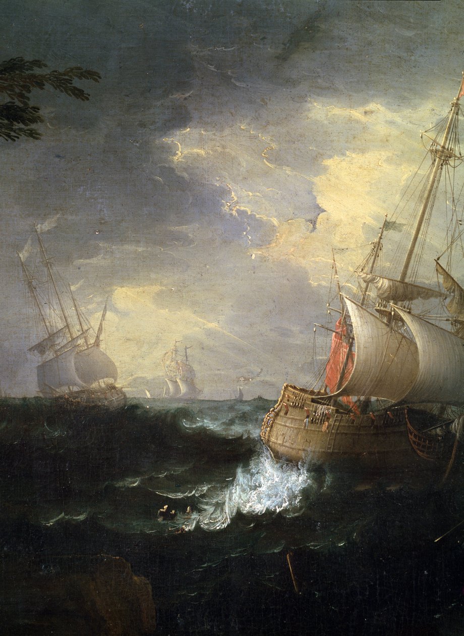 Stormy Sea (detail) by Leonardo Coccorante