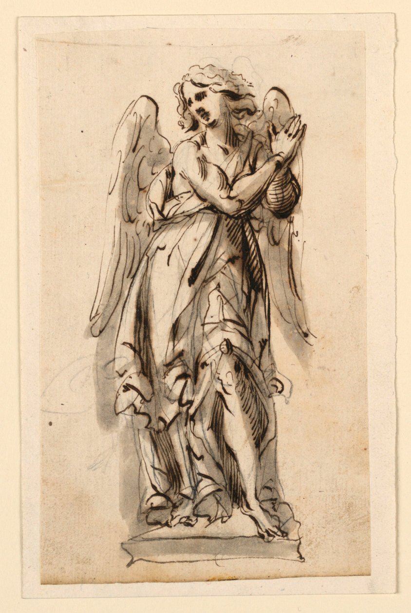 Design for Sculpture, Angel in Adoration by Leonardo Scaglia
