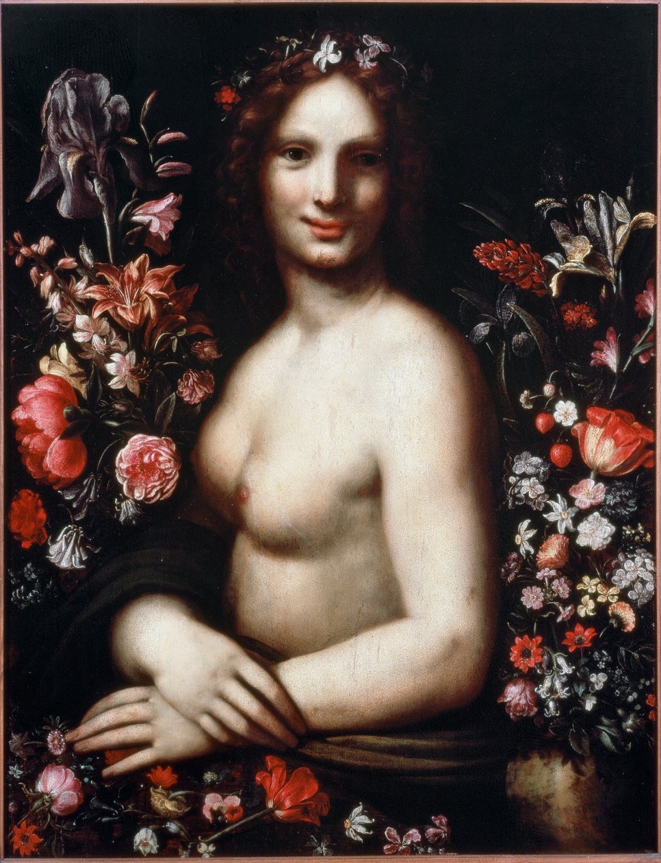Bust of a Young Woman Called Flora by Leonardo da (after) Vinci