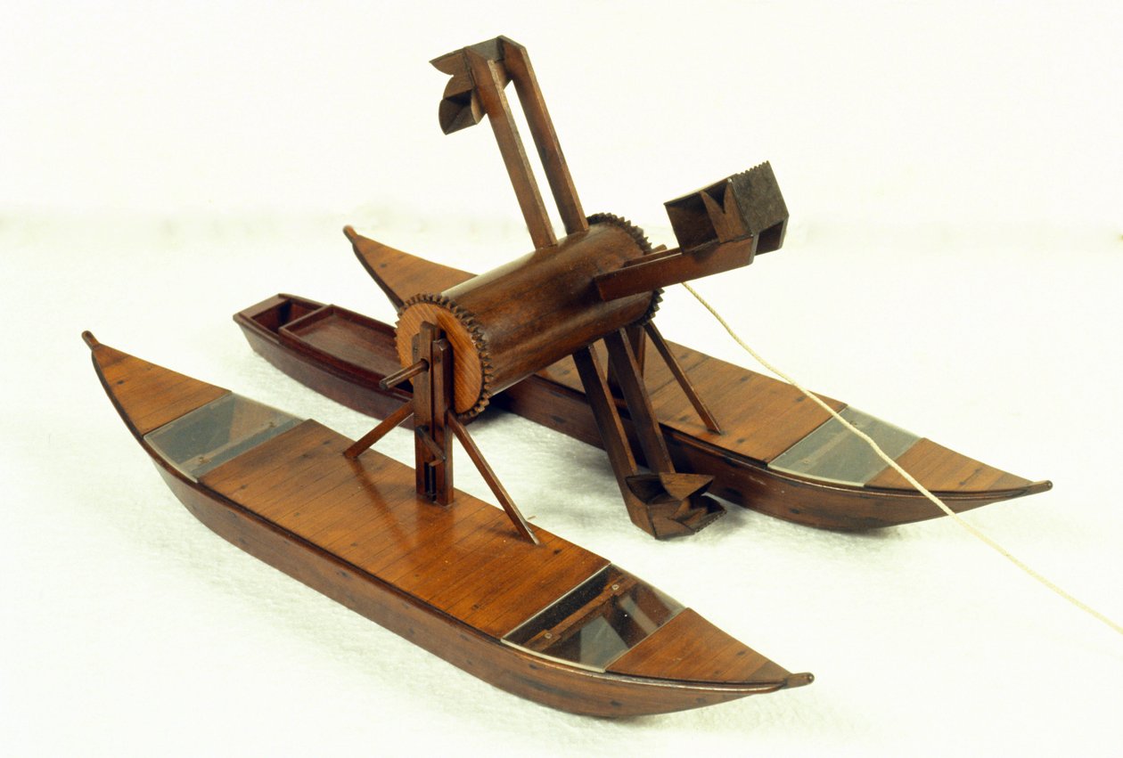Lagoon dredge, model after a drawing by Leonardo da Vinci (1452-1519). Museum of Science and Technology, Milan by Leonardo da (after) Vinci