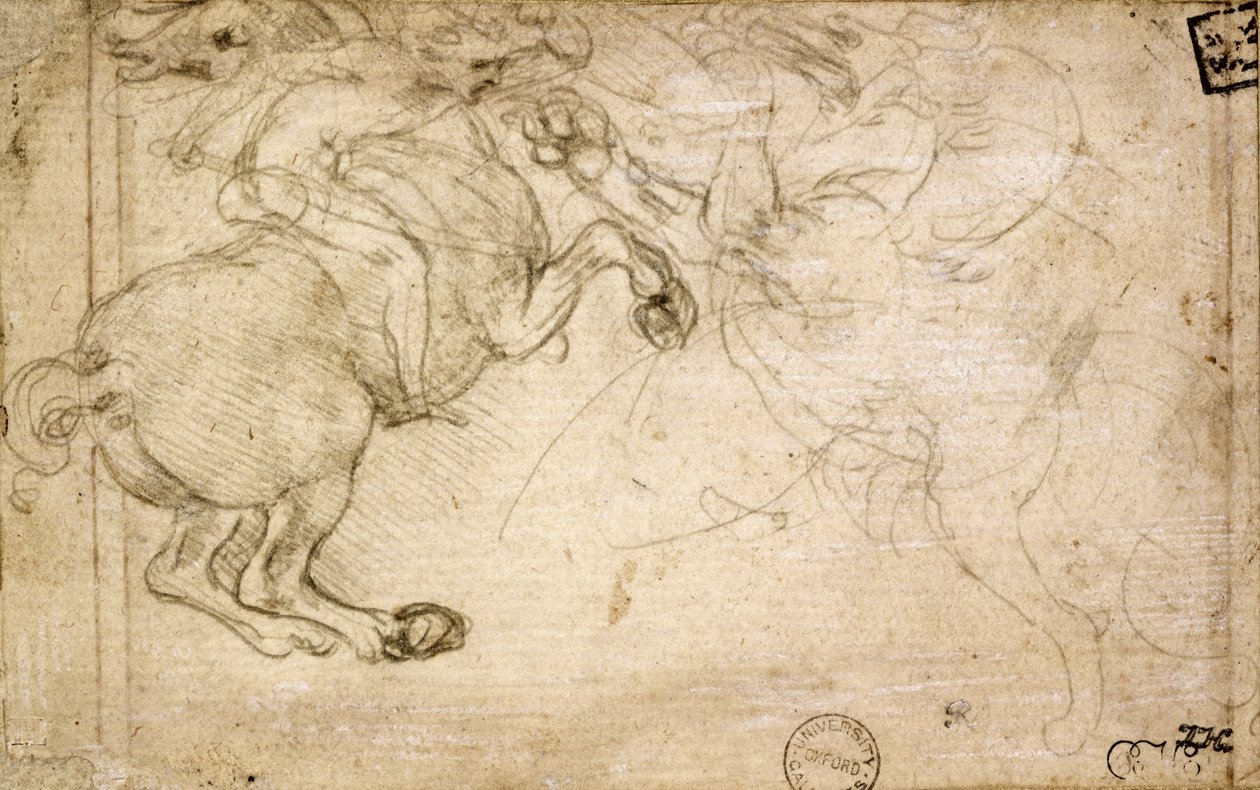 A Horseman in Combat with a Griffin, 16th century by Leonardo da Vinci