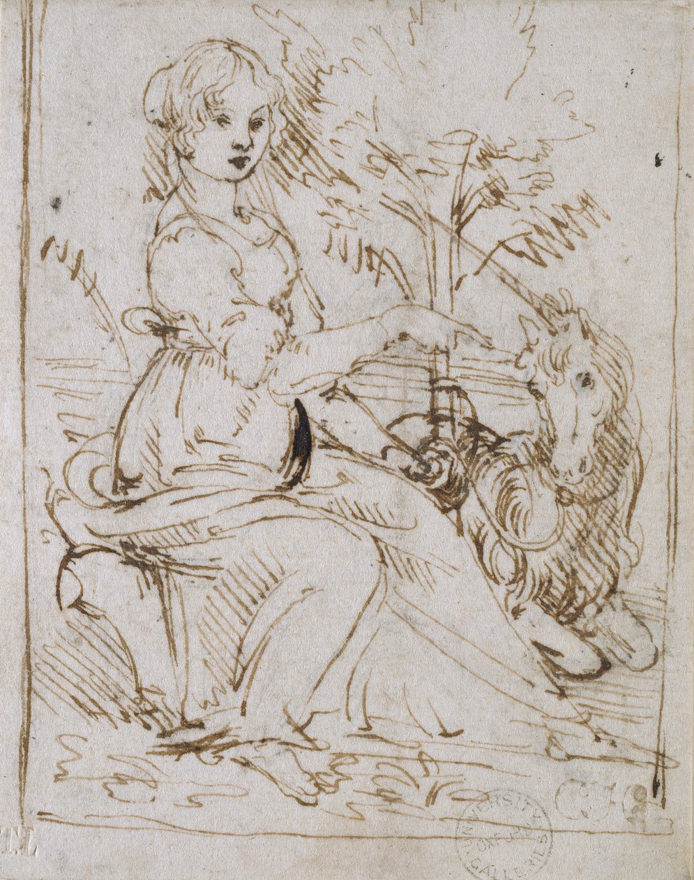 A Maiden with a Unicorn, late 1470s by Leonardo da Vinci