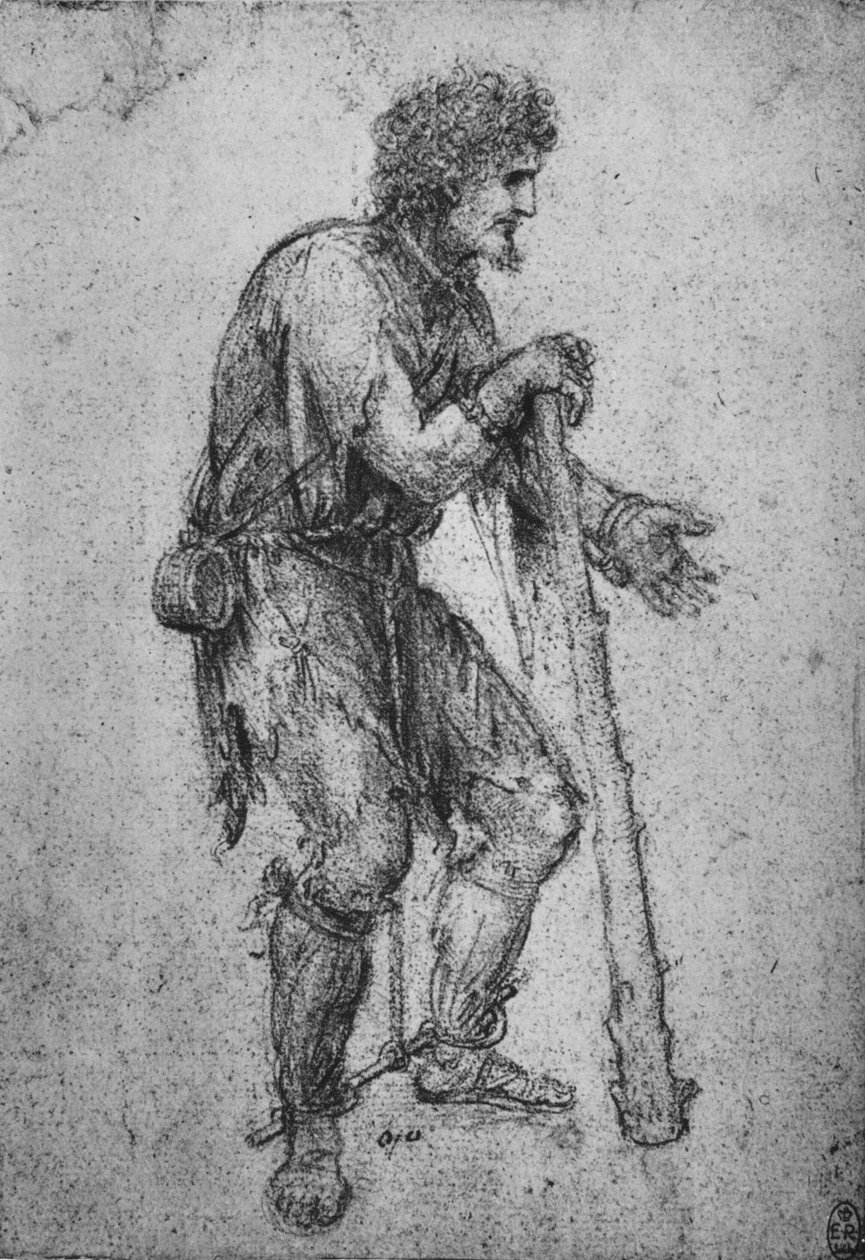 A Man with a Club and Shackled Feet by Leonardo da Vinci