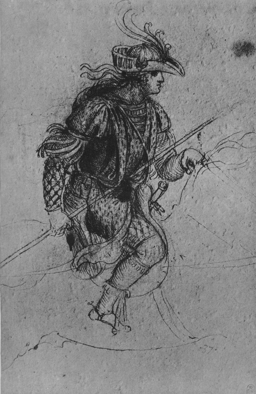 A Youth on Horseback, c. 1480 by Leonardo da Vinci