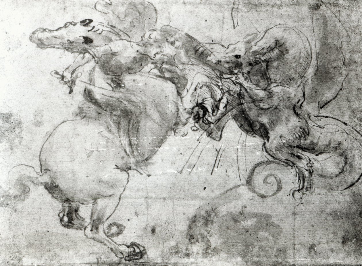 Battle Between a Rider and a Dragon (c.1482) by Leonardo da Vinci