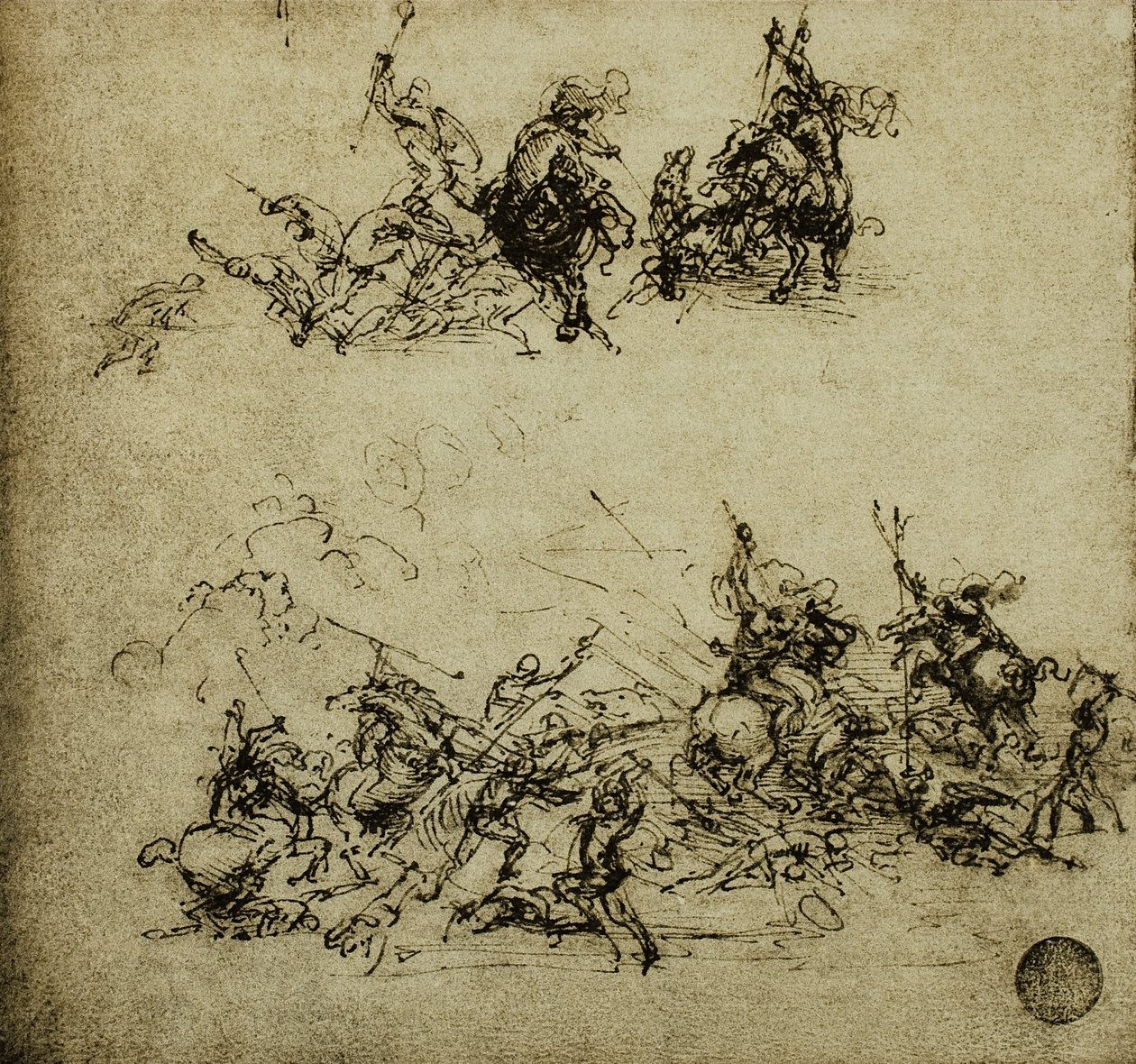 Battle scene by Leonardo da Vinci