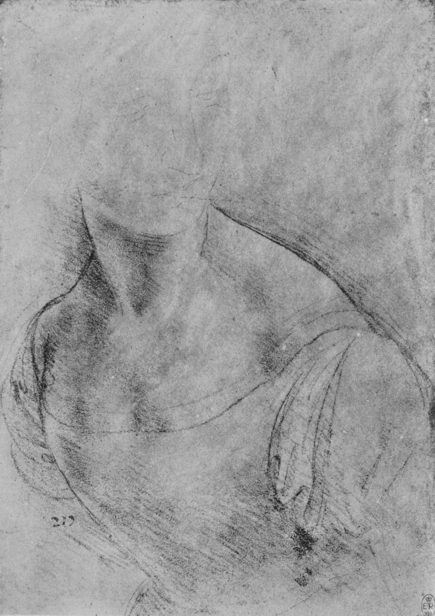 Bust of a Woman Turned to the Left, the Head Slightly Indicated, c1480 by Leonardo da Vinci