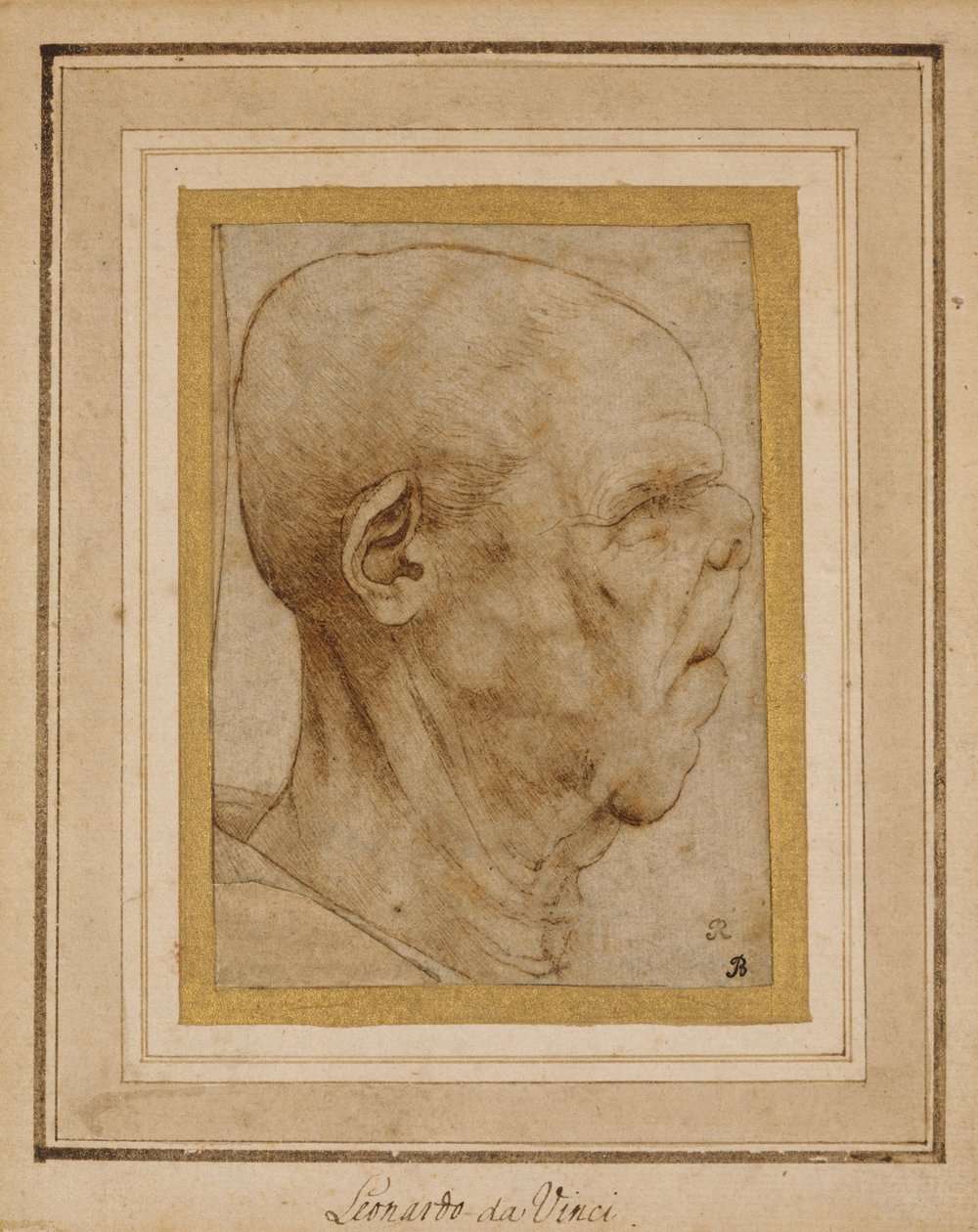 Caricature of the Head of an Old Man, in Profile to the Right, c.1507 by Leonardo da Vinci