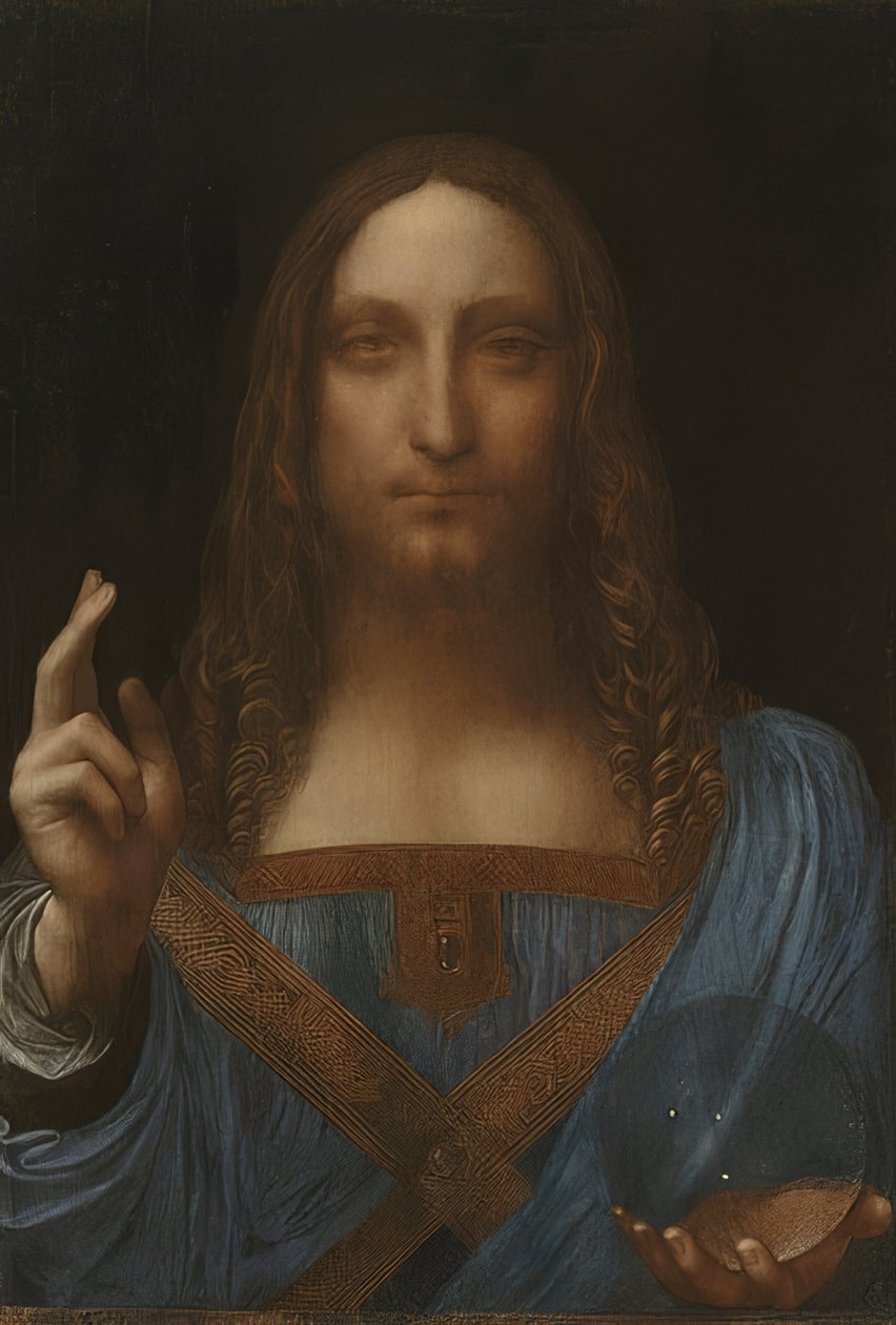 Christ the Redeemer (Salvator Mundi). Around 1499-1500 by Leonardo da Vinci