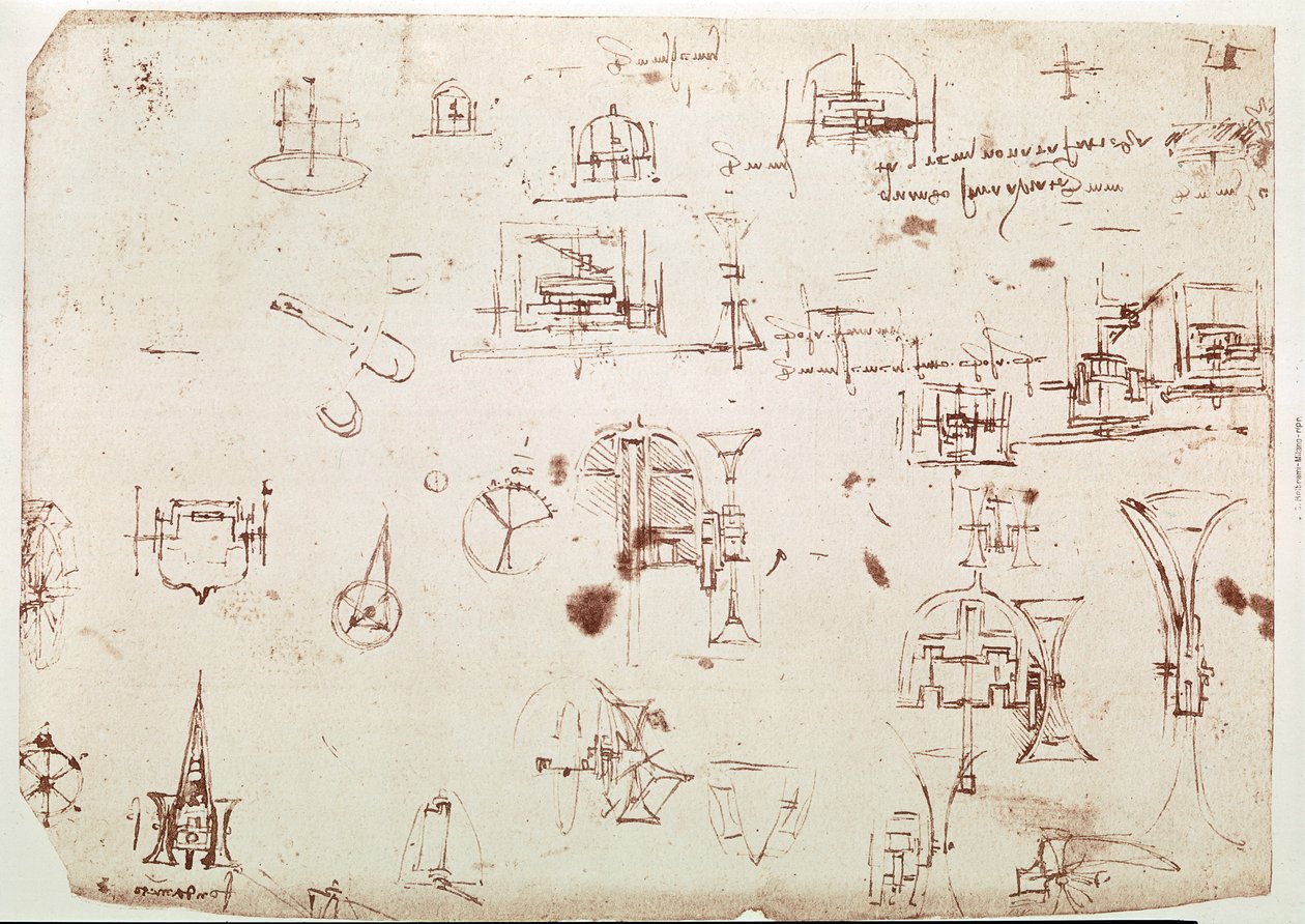 Extract from a Da Vinci Manuscript: Boat with Propulsion by Means of Wheels by Leonardo da Vinci
