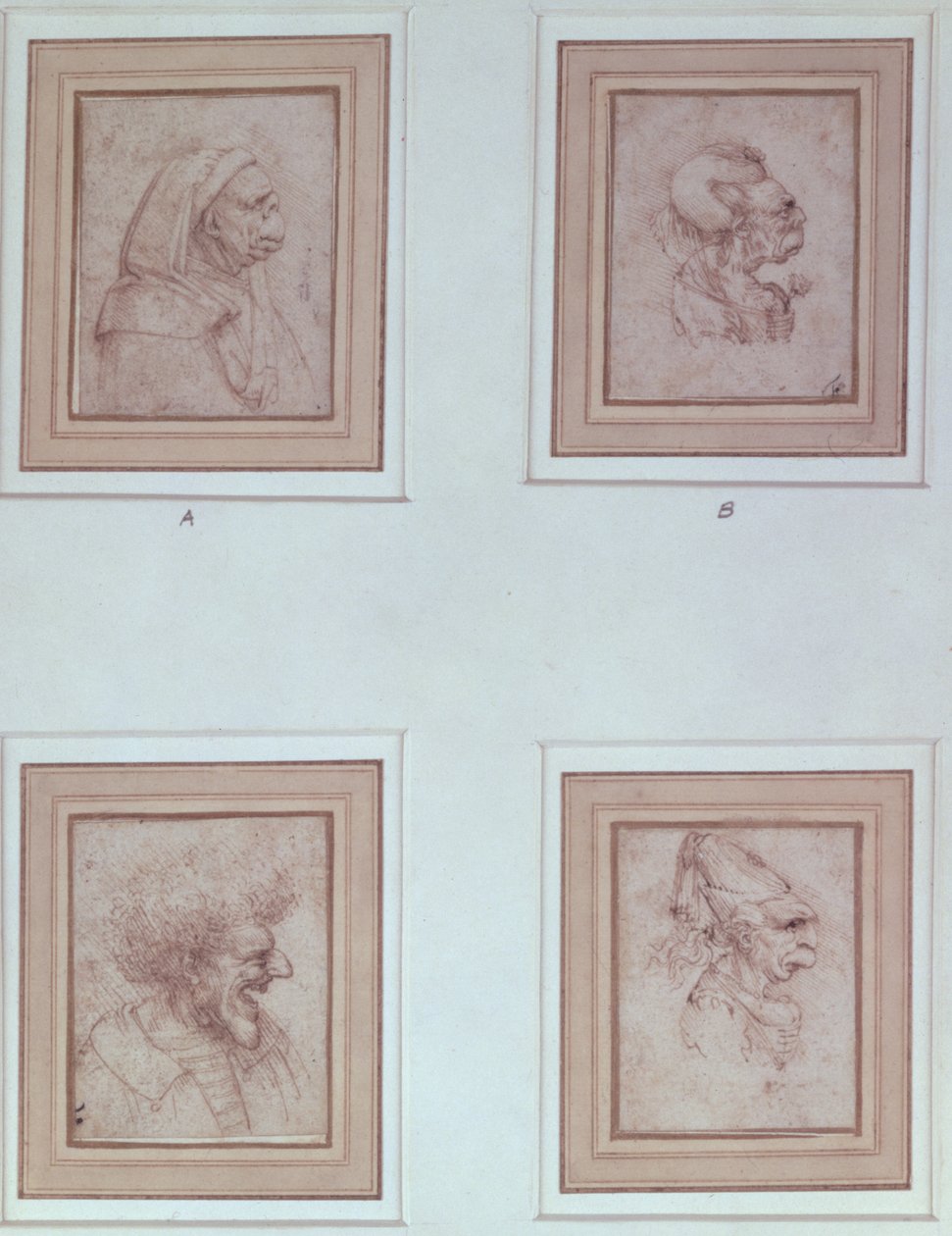 Four Caricatures by Leonardo da Vinci: Buy fine art print
