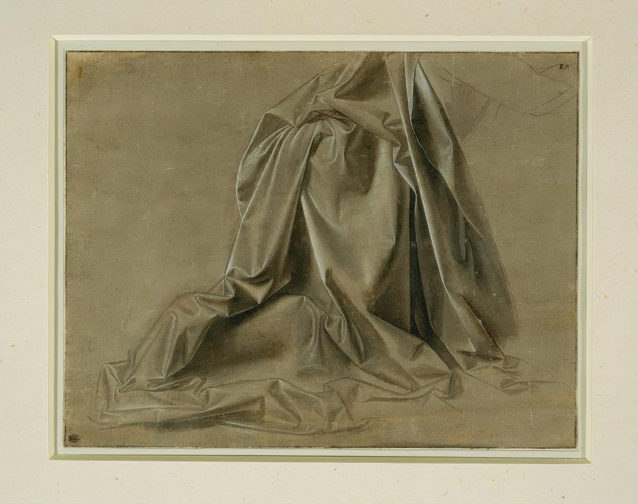 Study of Drapery for a Kneeling Figure in Lost Profile by Leonardo da Vinci