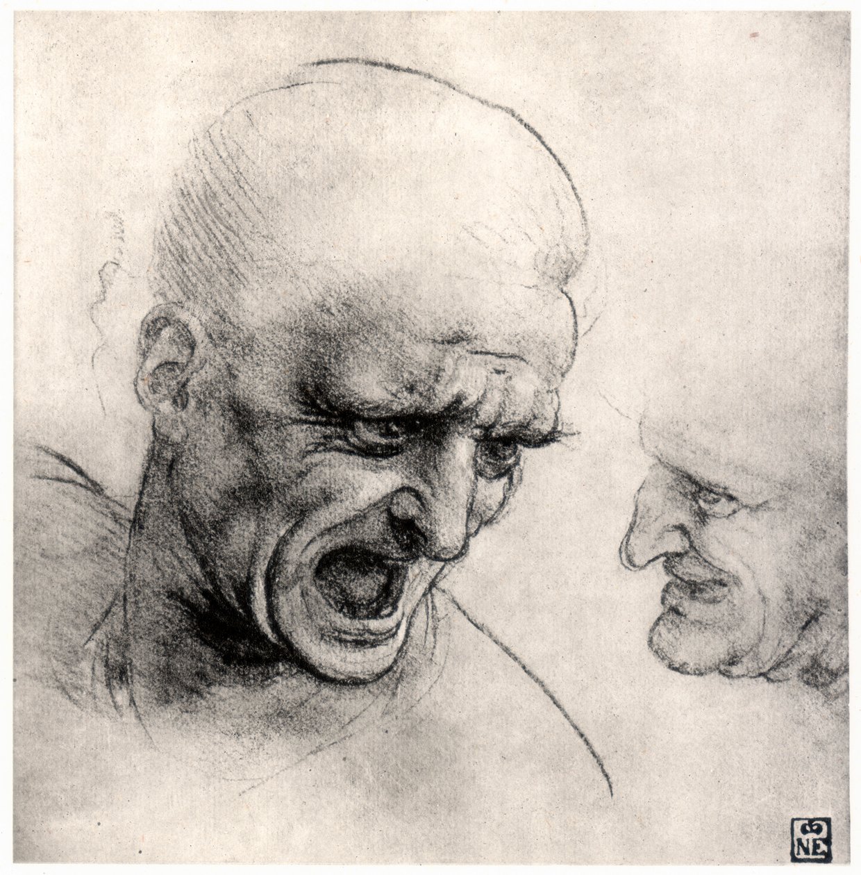 Heads of Warriors, 1503-1505 by Leonardo da Vinci