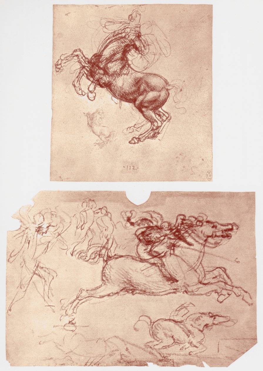 Horse Rearing, and Horsemen and Foot-Soldiers by Leonardo da Vinci