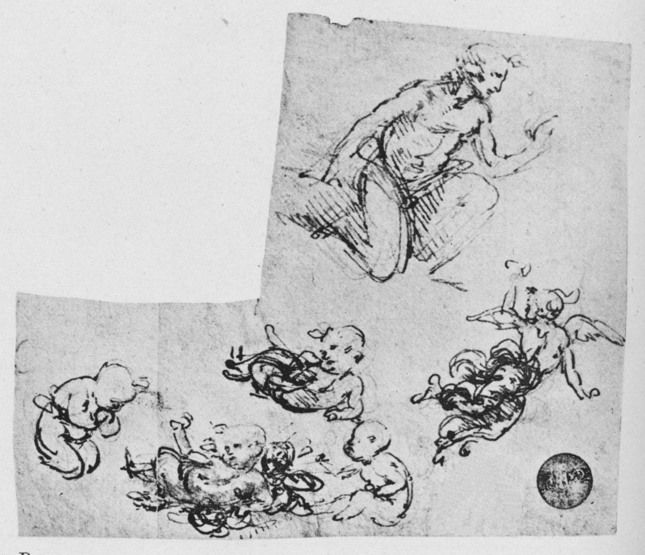 Kneeling Youth and Putti, c.1480 by Leonardo da Vinci