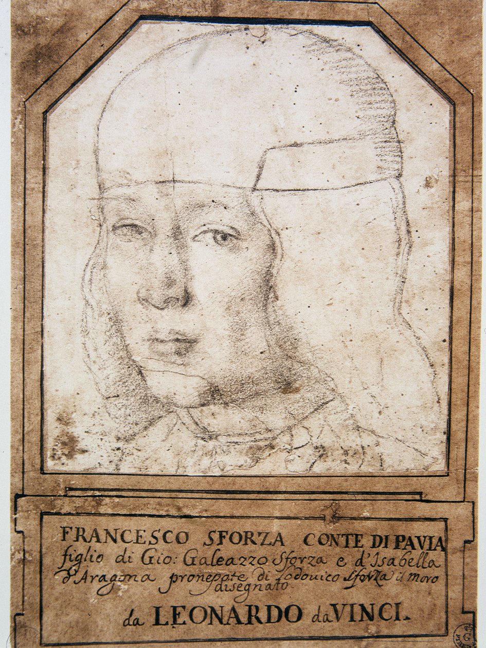 Leonardo da Vinci (Leonardo da Vinci) (1452 - 1519): Portrait of Francis (Francesco) Sforza (1491-1512), son of Gian Galeazzo Maria Sforza (Jean Galeas Marie Sforza) (1469-1494), Duke of Milan by Leonardo da Vinci