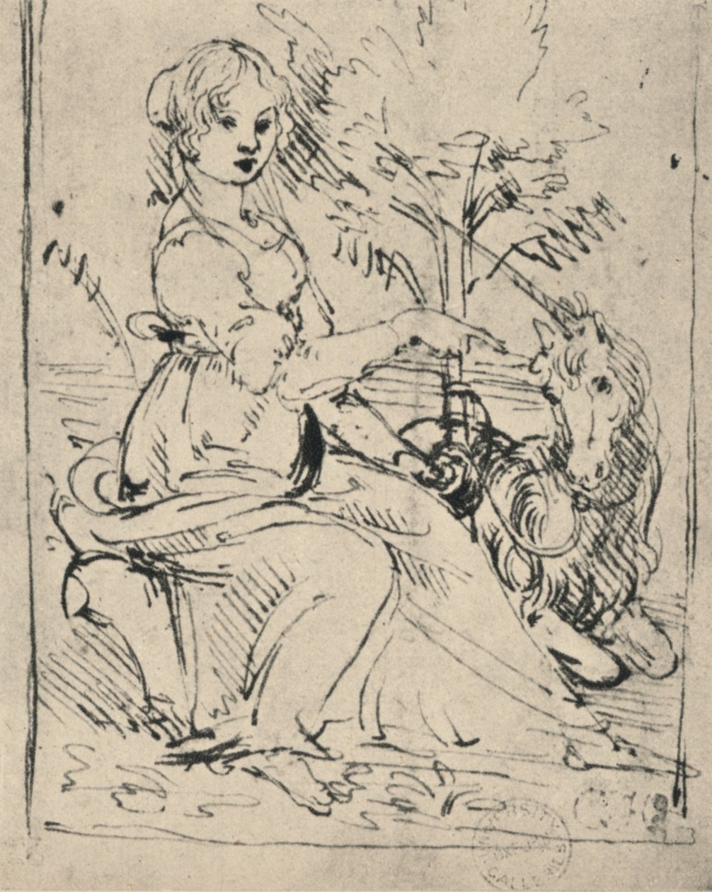 Maiden with a Unicorn, c1478-1480 by Leonardo da Vinci