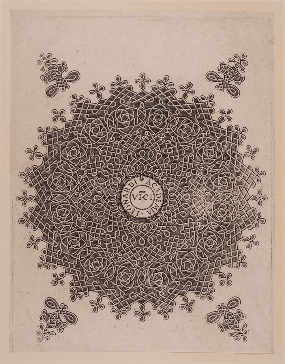Round with Braiding and Knots. The Emblem of the "Academia Leonardi" in Milan by Leonardo da Vinci