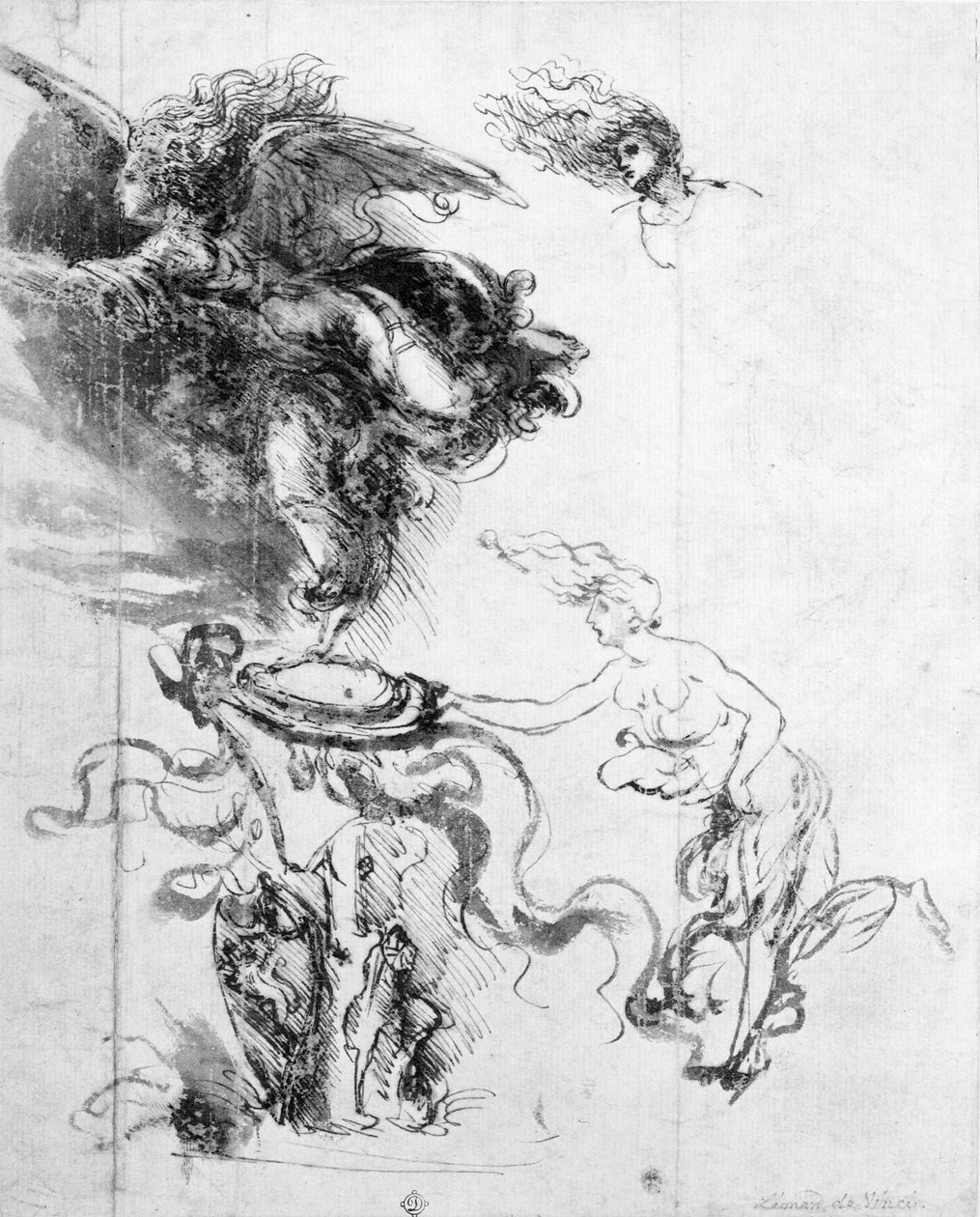 Silhouette of an Angel by Leonardo da Vinci