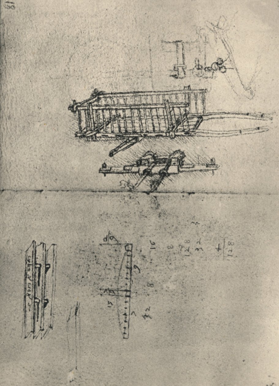 Studies of a Cart, Etc. by Leonardo da Vinci