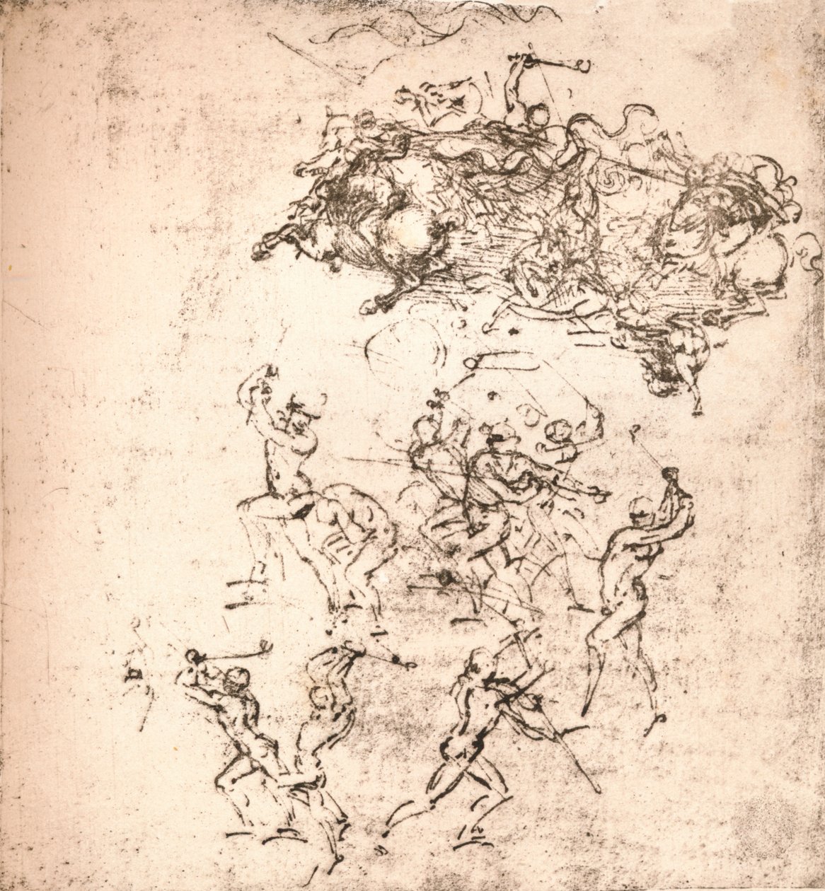 Study for the Cartoon of the Battle of Anghiari, c1472-c1505 by Leonardo da Vinci