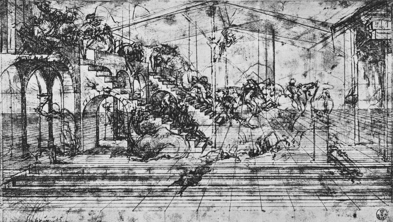 Study of the Perspective of the Background of the Adoration of the Magi by Leonardo da Vinci