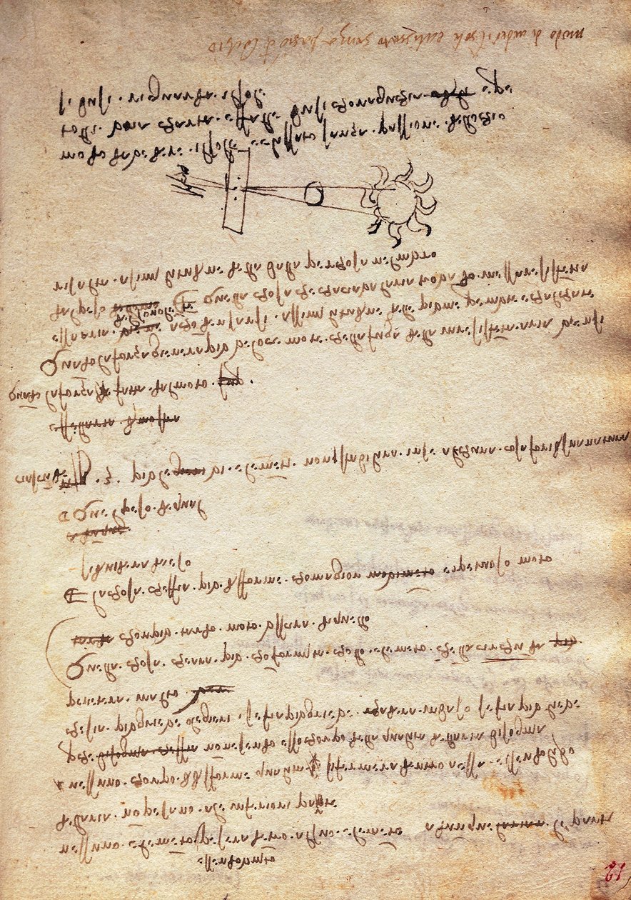 Study of the Technique for Observing Solar Eclipse, Codex Trivulzianus by Leonardo da Vinci