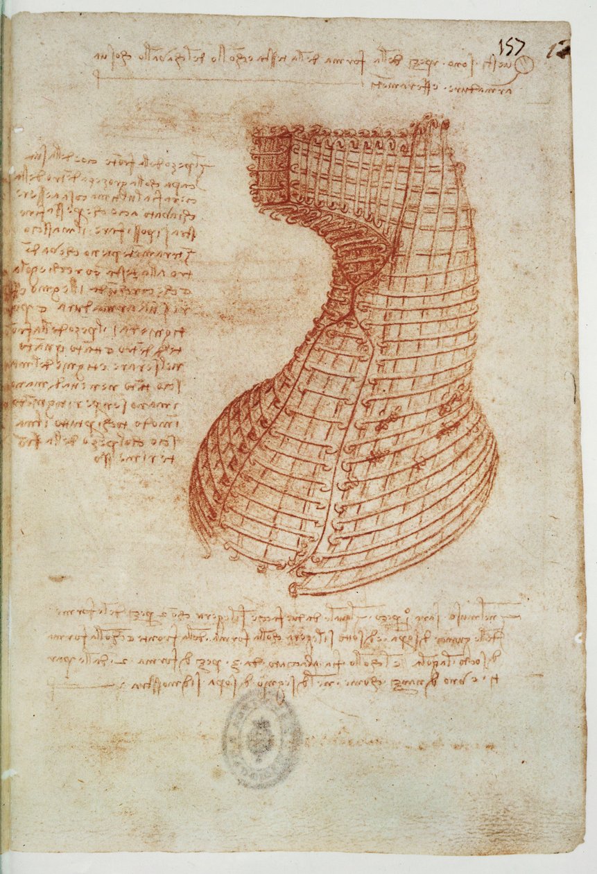 Technical Drawing, Codex Madrid I, Folio 157 Recto