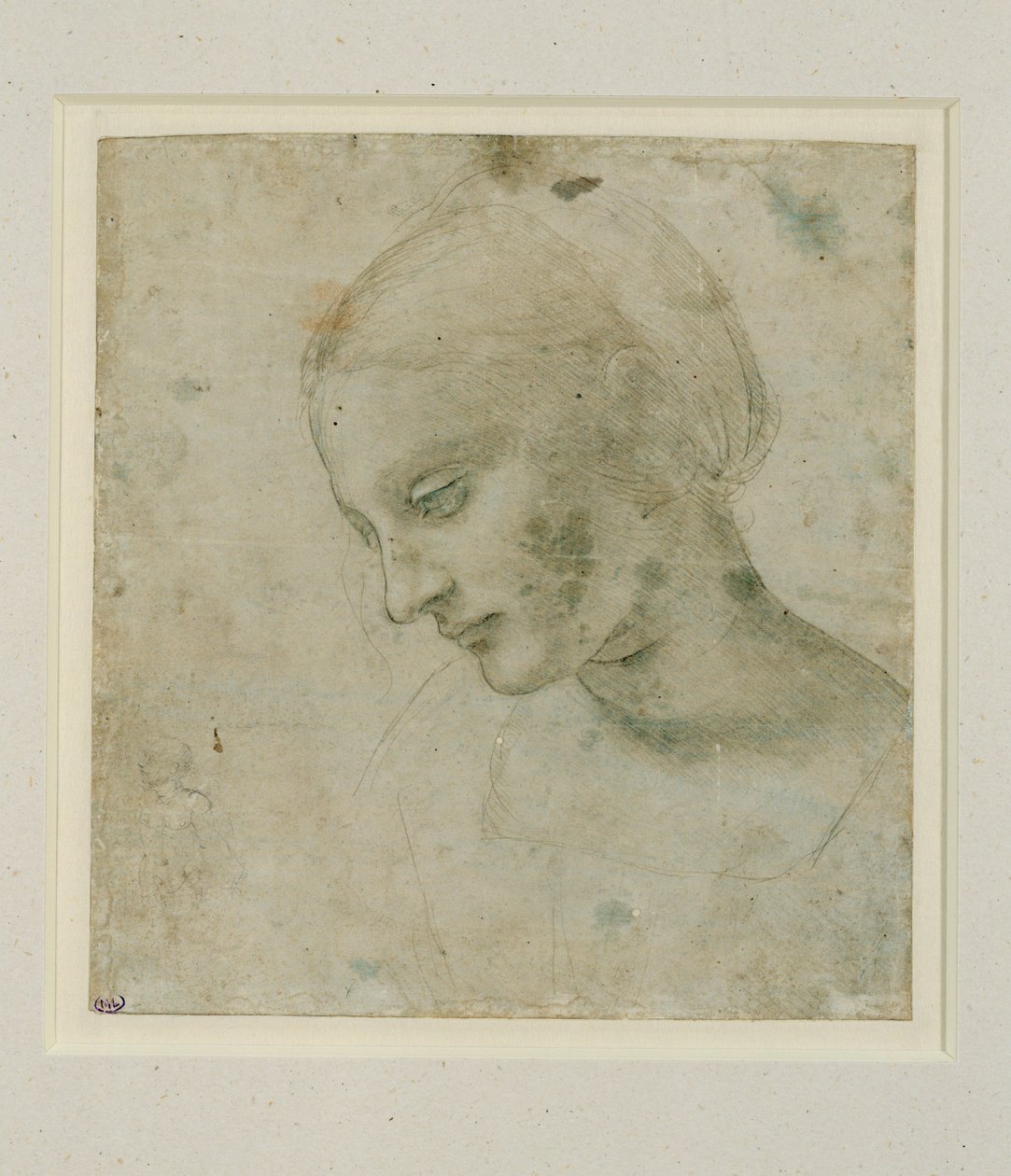 Head of a Woman Almost in Profile by Leonardo da Vinci