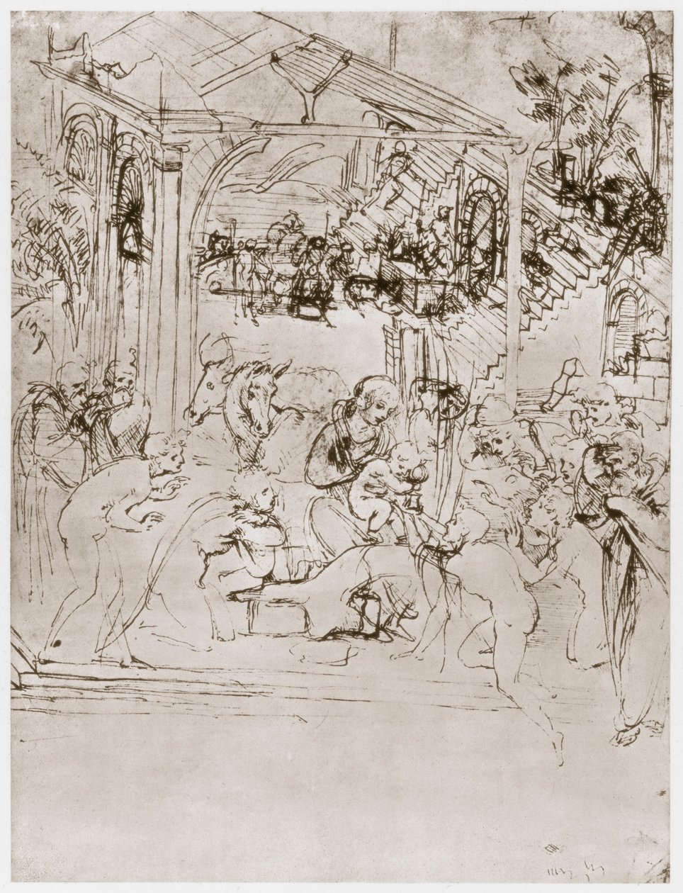 The Adoration of the Kings, c1480 by Leonardo da Vinci