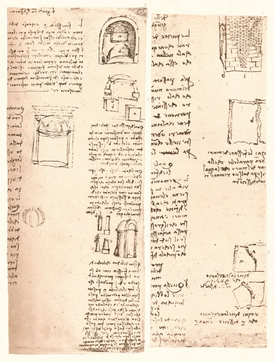 Two architectural drawings, c1472-c1519 1883 by Leonardo da Vinci