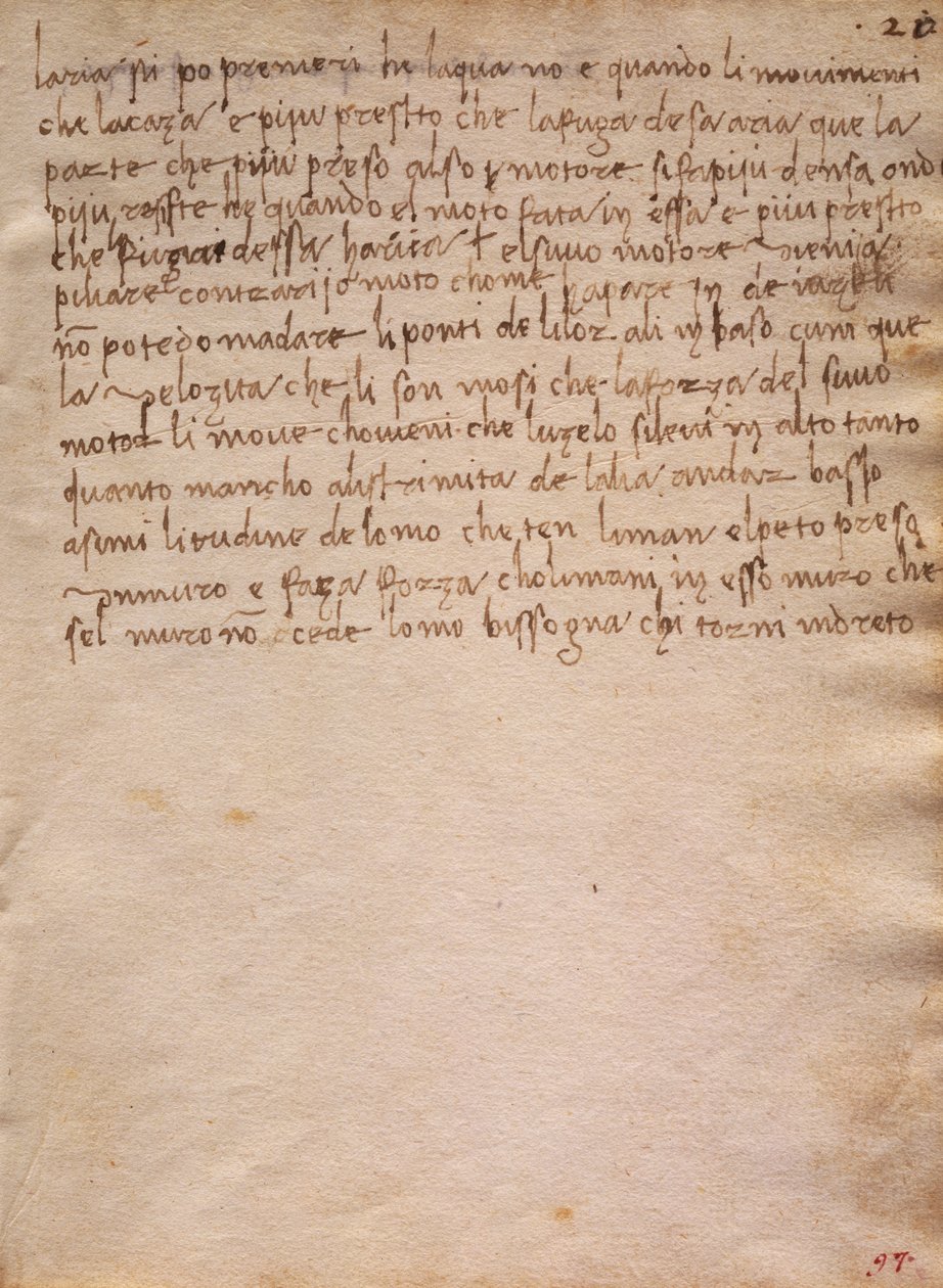 Unsigned extract from The Codex Trivulzianus by Leonardo da Vinci