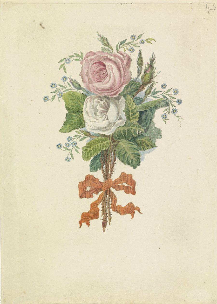 Roses with Silhouettes of the Royal Family, 1816 by Leonardus Schweickhardt