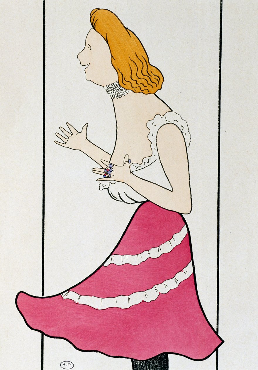Actress Mademoiselle Cassive in La Dame de Chez Maxim, by Georges Feydeau, Caricature by Leonetto Cappiello by Leonetto Cappiello